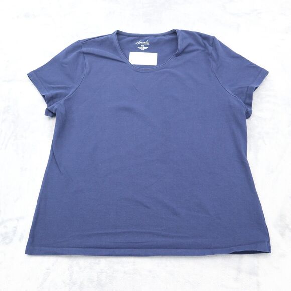Kim Roger Shirt Womens PXL Blue Short Sleeve Round Neck Pullover Knit Casual Tee - Picture 1 of 13